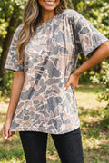 Retro Camouflage Casual T Shirt