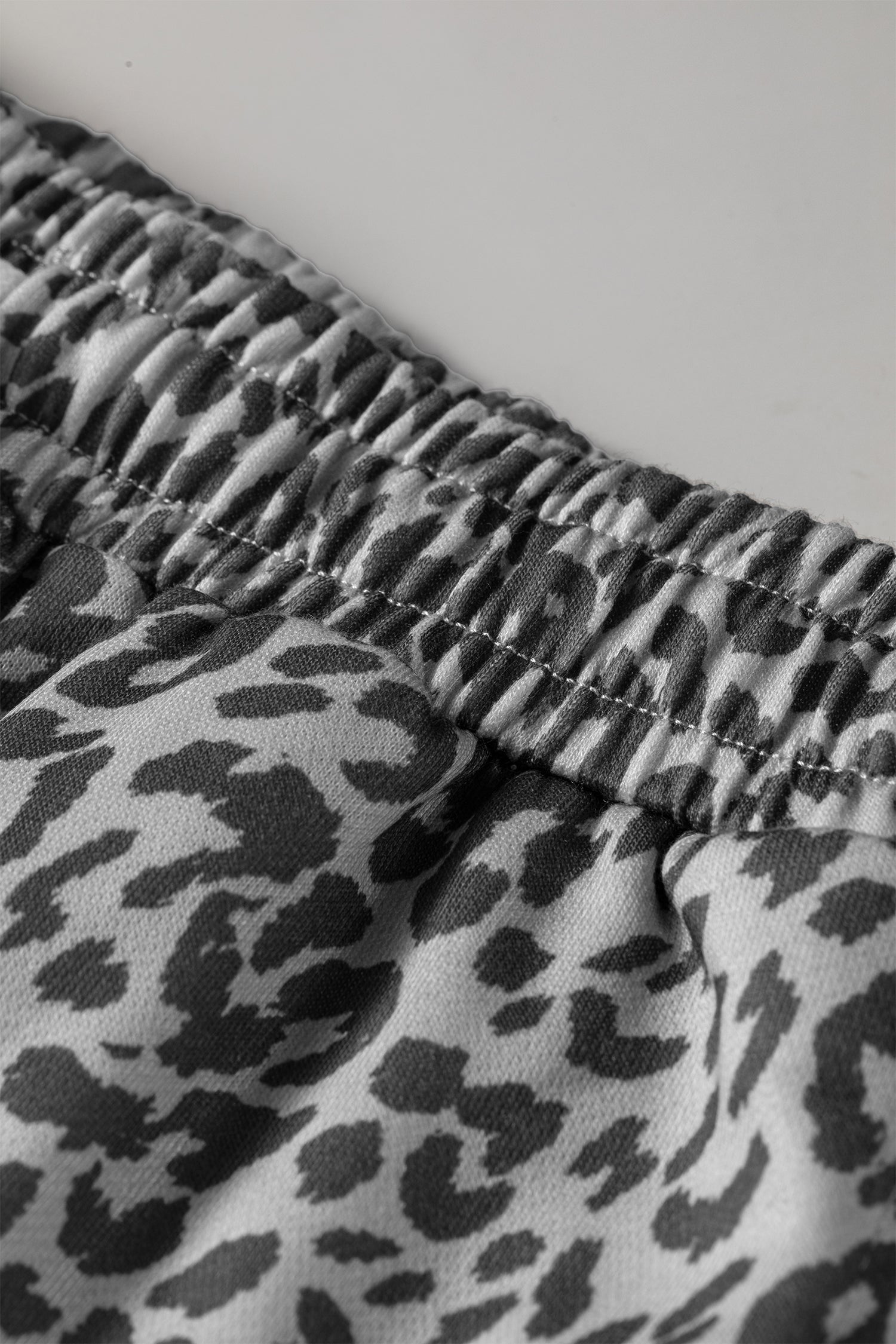 Khaki Leopard Print Star Patched Joggers