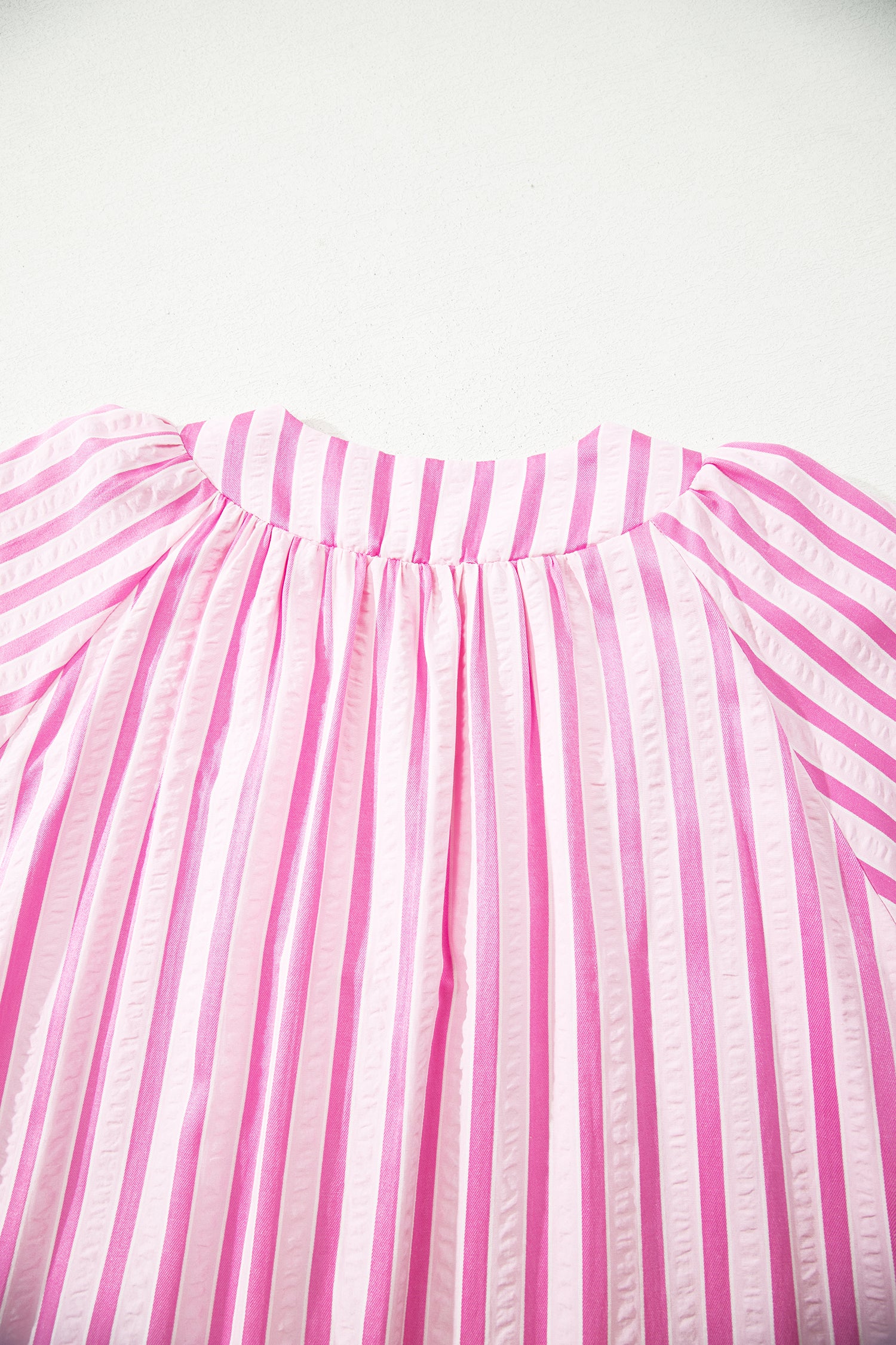 Pink Stripe V Neck Shift Dress