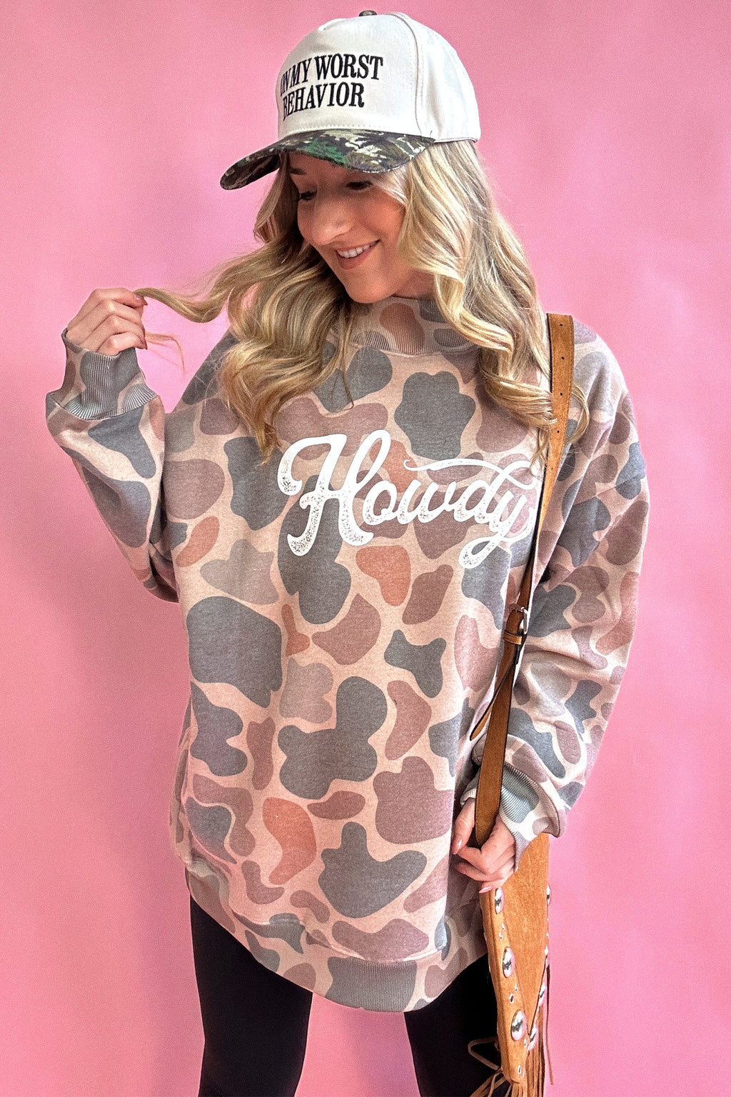 Camo Howdy Baggy Pullover Sweatshirt