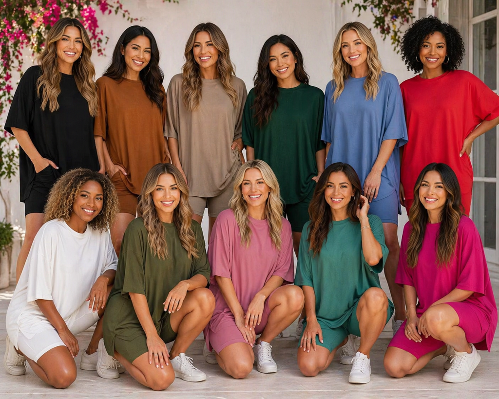 Full Size Half Sleeve T-Shirt and Shorts Set Plus Size