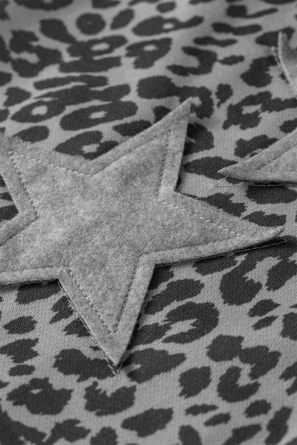 Khaki Leopard Print Star Patched Joggers