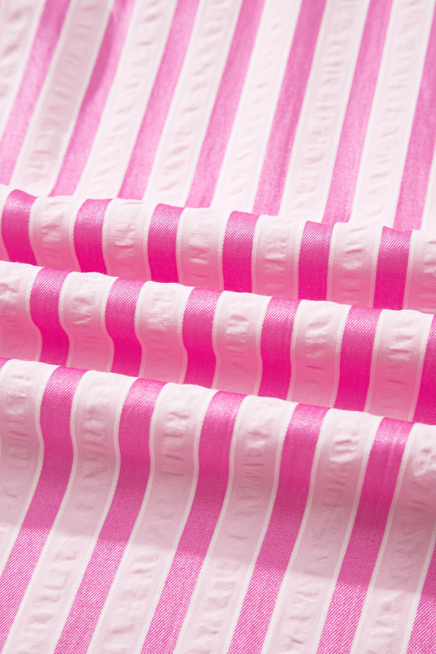 Pink Stripe V Neck Shift Dress